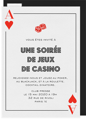 'Ace of Hearts' Business Invitation