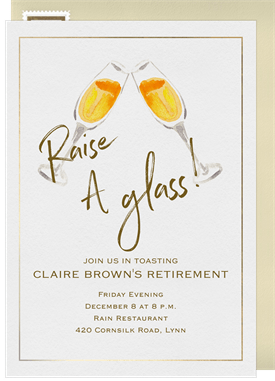 'Raise a Glass' Retirement Invitation