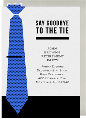 'Goodbye to the Tie' Retirement Invitation