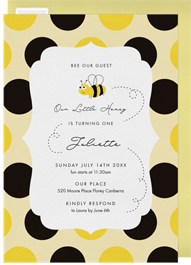 'Bee Our Guest' Kids Birthday Invitation