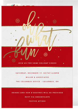 'Modern Holiday Stripes' Business Holiday Party Invitation