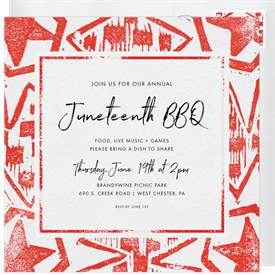 'Block Print' Juneteenth Invitation