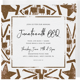 'Block Print' Juneteenth Invitation