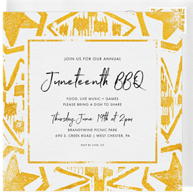 'Block Print' Juneteenth Invitation