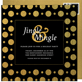 'Golden Dazzle' Holiday Party Invitation