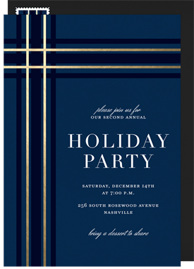 'Perfect Plaid' Business Holiday Party Invitation