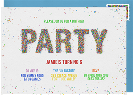 'Party Sprinkles' Kids Birthday Invitation