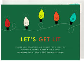 'Let's Get Lit' Holiday Party Invitation