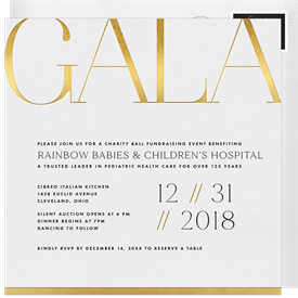 'Modern Gala' Gala Invitation