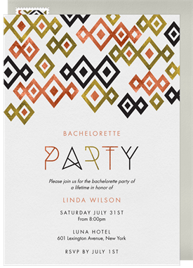 'Diamond Drop' Bachelorette Party Invitation