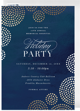 'Golden Circles' Holiday Party Invitation