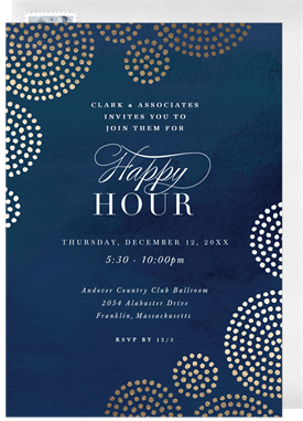 'Golden Circles' Happy Hour Invitation