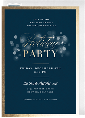 'Bokeh Holiday' Business Holiday Party Invitation