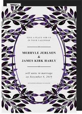 'Brilliant Leaves' Wedding Save the Date