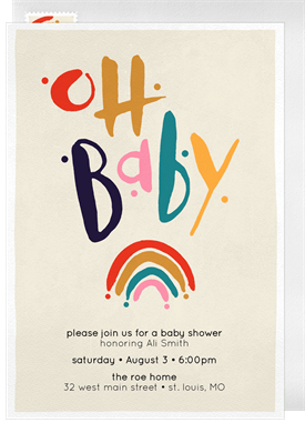 'Baby Rainbow' Baby Shower Invitation