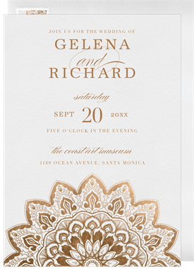 'Metallic Mandala' Wedding Invitation