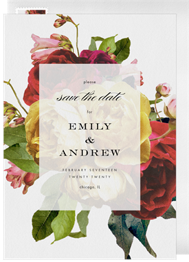 'Floral Fantasy' Wedding Save the Date