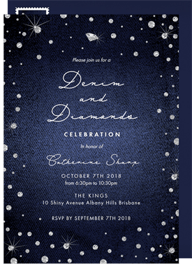 'Denim and Diamonds' Entertaining Invitation