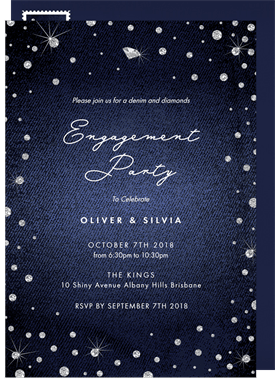 'Denim and Diamonds' Party Invitation