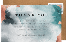 'Ethereal Watercolor' Wedding Thank You Note