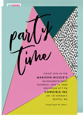 'Party In Color' Bachelorette Party Invitation