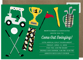 'Come Out Swinging' Golf Invitation