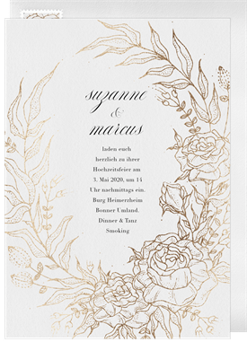 'Botanical Wreath' Wedding Invitation