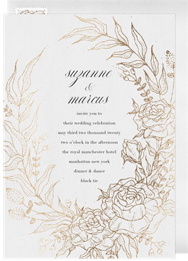 'Botanical Wreath' Wedding Invitation