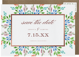 'Leafy Border' Wedding Save the Date
