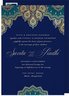'Exquisite Peacock' Wedding Invitation