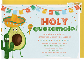 'Holy Guacamole!' Adult Birthday Invitation