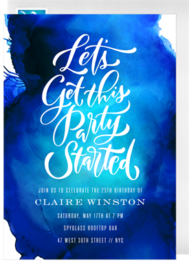 'Get This Party Started' Adult Birthday Invitation