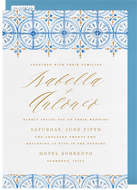 'Sorrento Tile' Wedding Invitation