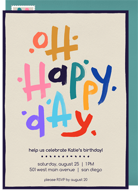 'Oh Happy Day' Adult Birthday Invitation