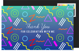 'Party Pattern' Adult Birthday Thank You Note