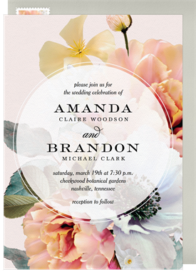 'Soft Floral Bouquet' Wedding Invitation