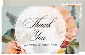 'Soft Floral Bouquet' Wedding Thank You Note