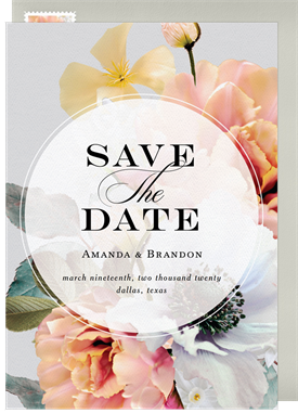 'Soft Floral Bouquet' Wedding Save the Date