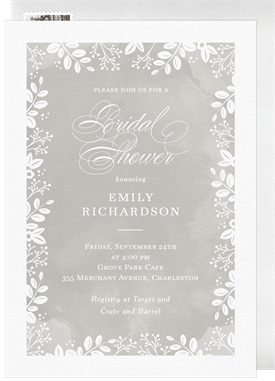 'Botanical Frame' Bridal Shower Invitation