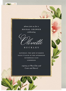'Elegant Azaleas' Bridal Shower Invitation