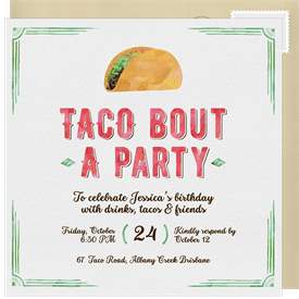 'Taco Bout A Party' Adult Birthday Invitation