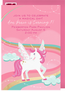 'Unicorn Magic' Kids Birthday Invitation