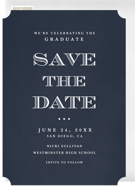 'Traditional Cutout' Graduation Save the Date