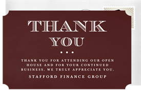 'Traditional Cutout' Business Thank You Note