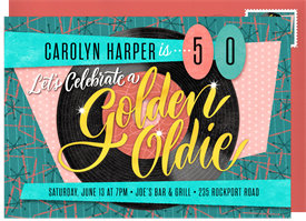 'Golden Oldie' Adult Birthday Invitation