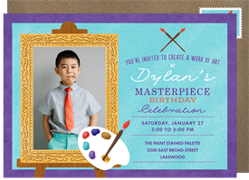 'Little Artist' Kids Birthday Invitation