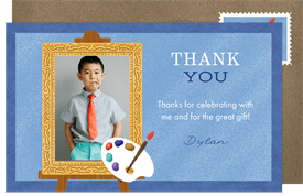 'Little Artist' Kids Birthday Thank You Note