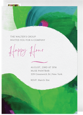 'Paint Night' Happy Hour Invitation