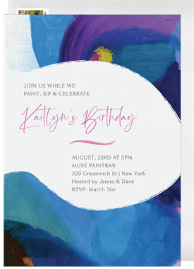 'Paint Night' Adult Birthday Invitation