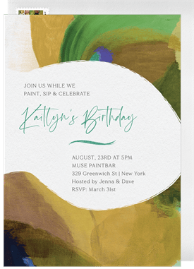 'Paint Night' Adult Birthday Invitation